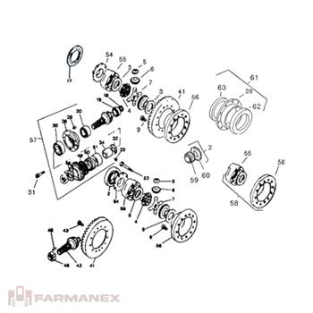 بلبرینگ کامل چدنی دیفرانسیل تراکتور فرگوسن