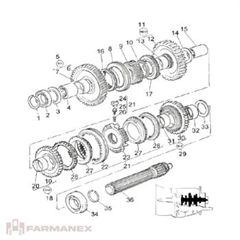 بوش خار دار گیربکس تراکتور فرگوسن 399