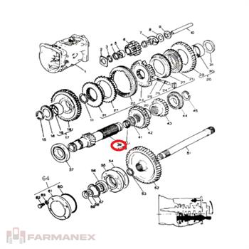 شفت پایین گیربکس تراکتور فرگوسن 399